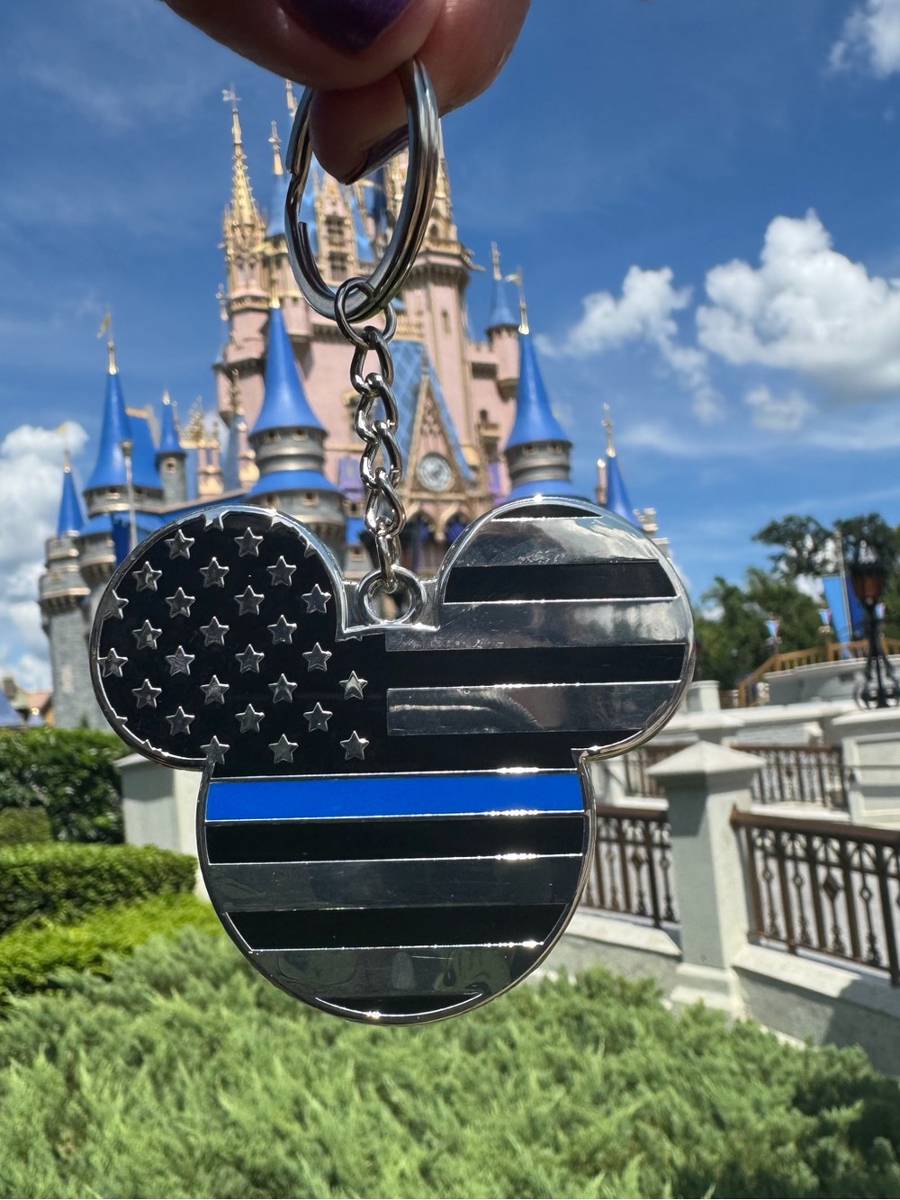 Thin BLUE LINE keychain